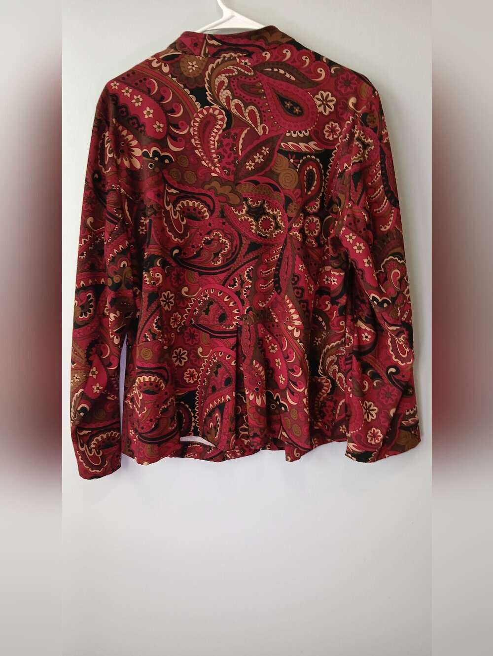 Notations Paisley Artsy Zip-up Shirt Womens 2X Office Casual Church - Picture 7 of 7